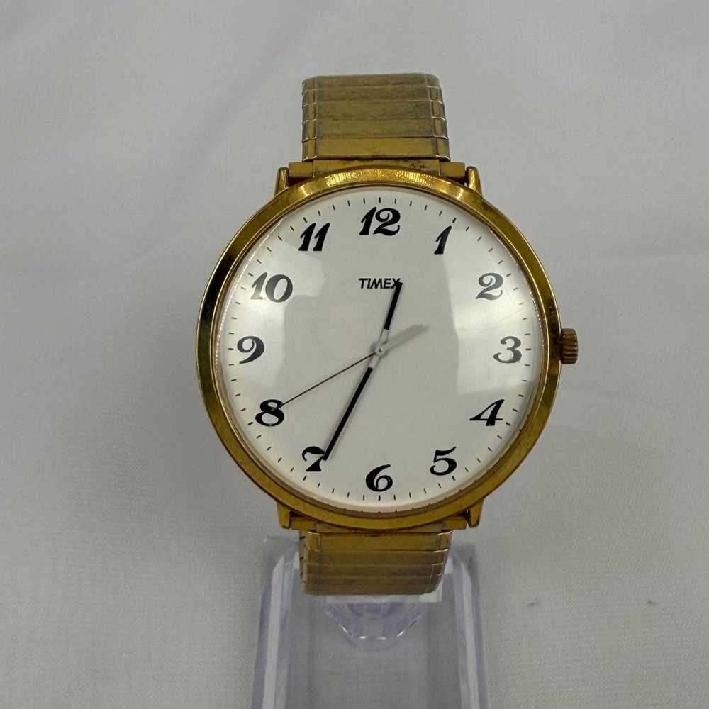 Timex Easy Reader Gold Tone Expansion Band Watch 395 LA Cell 84 47mm Dial